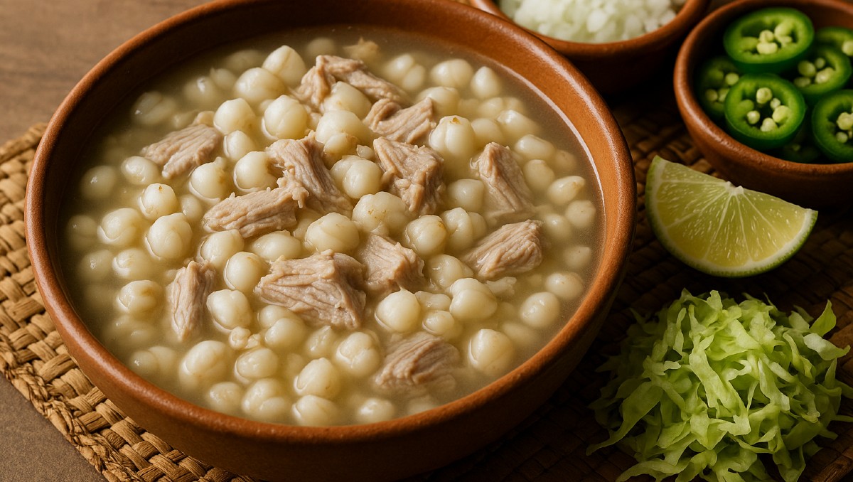 Disfruta de un delicioso pozole blanco | IA DISCOVER