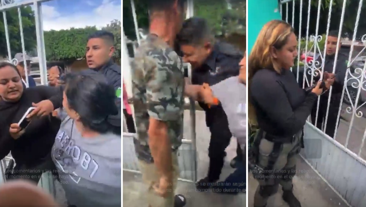 Entre el forcejeo y golpes, ciudadanos y policías protagonizaron altercado en casa de Guadalajara (Especial)