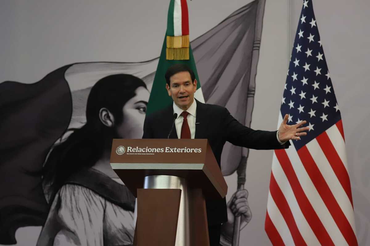 Marco Rubio, secretario del Departamento de Estado de EU ofrece conferencia de prensa en México. Foto: Octavio Hoyos