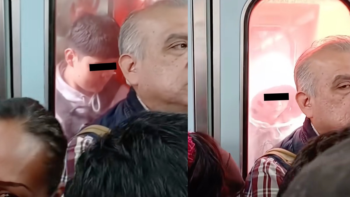 Metro de la Ciudad de México capta peligrosa situación. | ESPECIAL