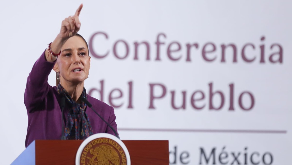La Presidenta Claudia Sheinbaum durante la conferencia de prensa matutina. | Foto: Araceli López