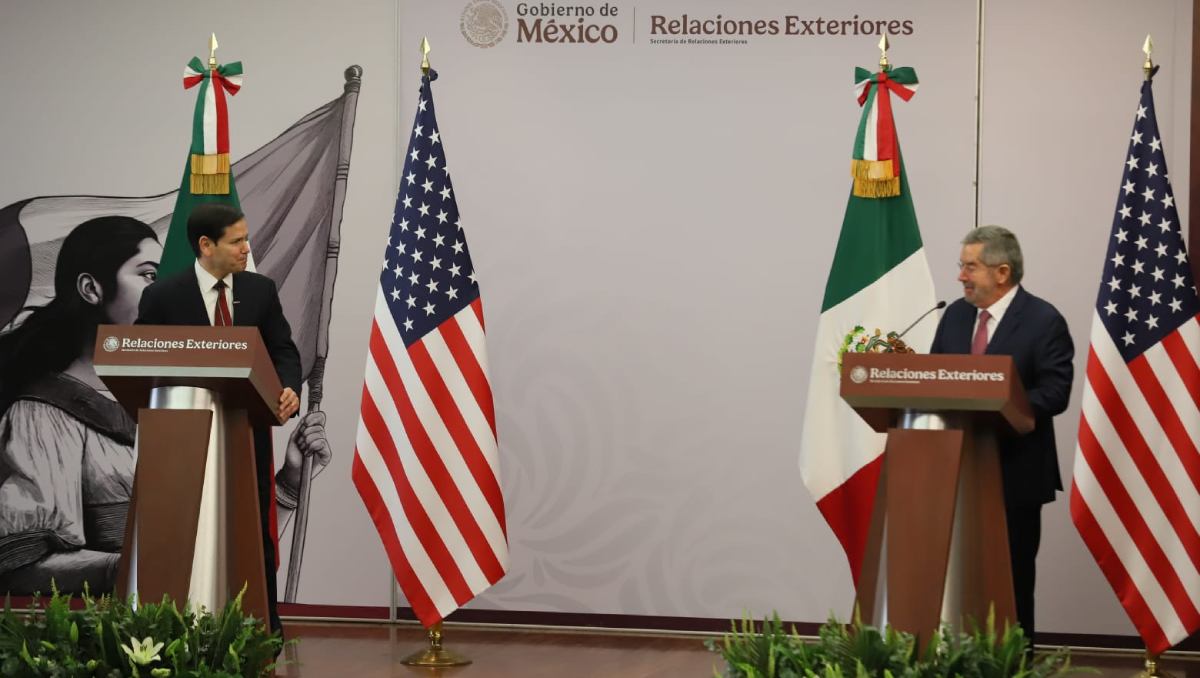 Secretario de Estado de EU y secretario de Relaciones Exteriores de México durante conferencia de prensa. | Octavio Hoyos