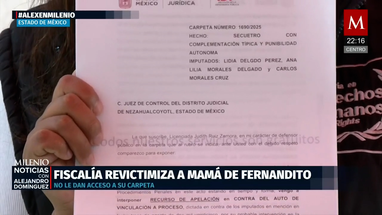 Madre de Fernandito denuncia bloqueo de investigación por Fiscalía del Edomex
