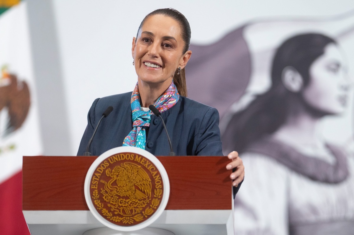 La presidenta, Claudia Sheinbaum Pardo en la conferencia mañanera de Palacio Nacional. | Foto: Especial