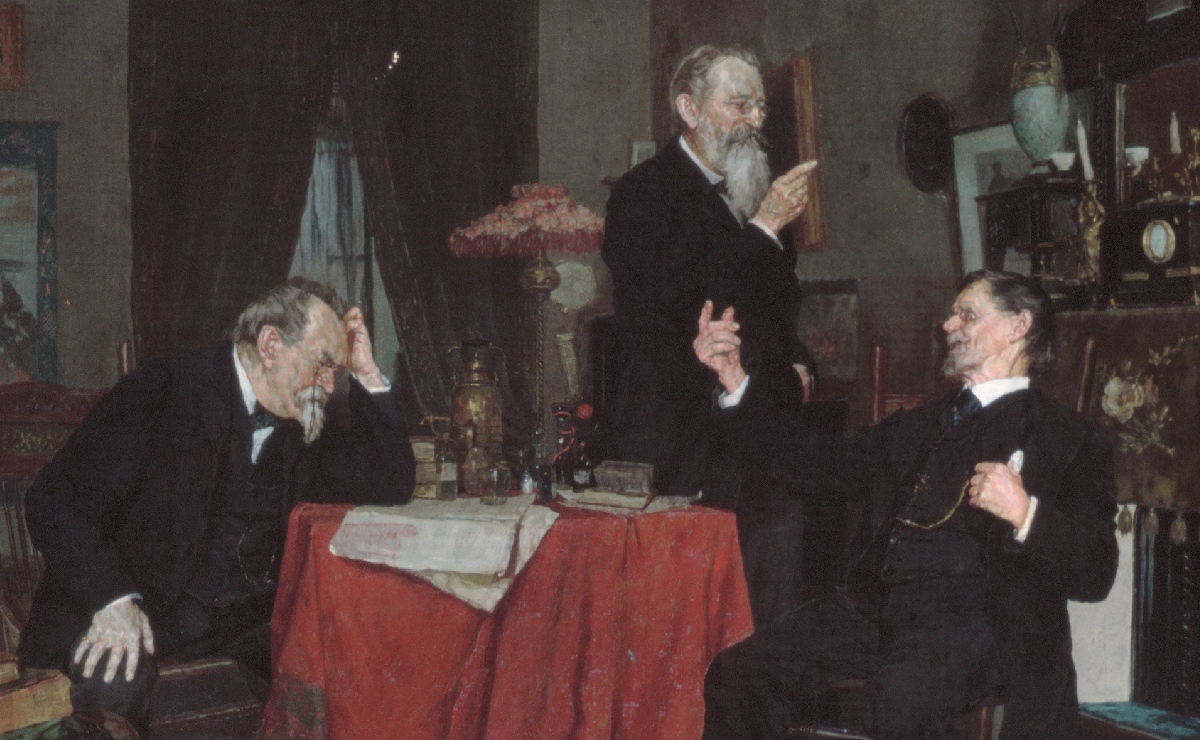 ‘Una discusión’, óleo de Louis Moeller, 1890–95. (Wikimedia Commons)