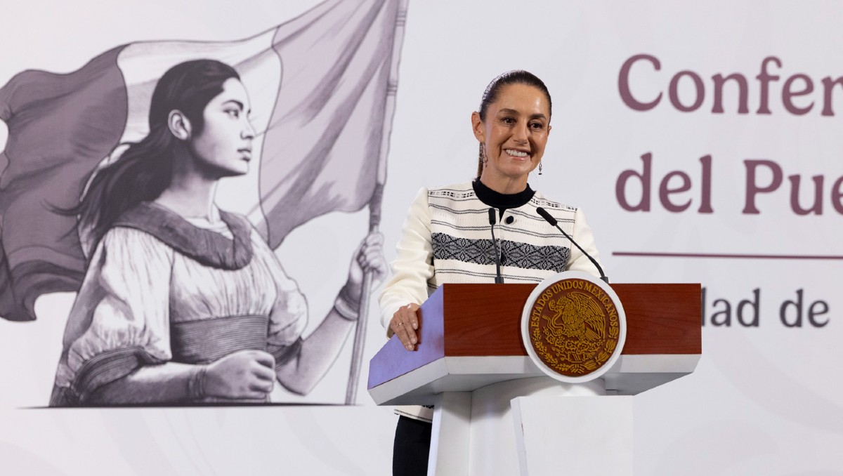 La presidenta Claudia Sheinbaum durante la conferencia de prensa matutina. | Foto: Presidencia