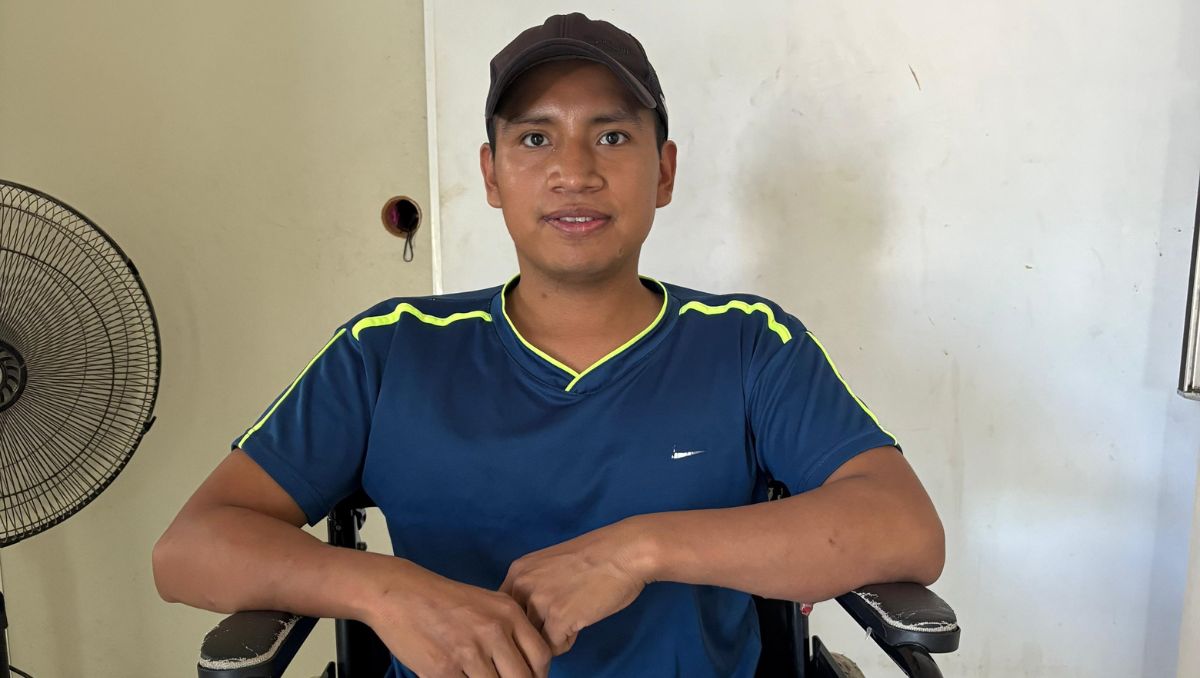 El joven perdió una pierna, pero no el optimismo. Rogelio Flores
