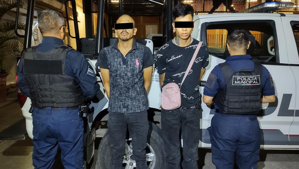 Los presuntos criminales intentaron huir al ver a los elementos municipales (Foto: Cortesía)