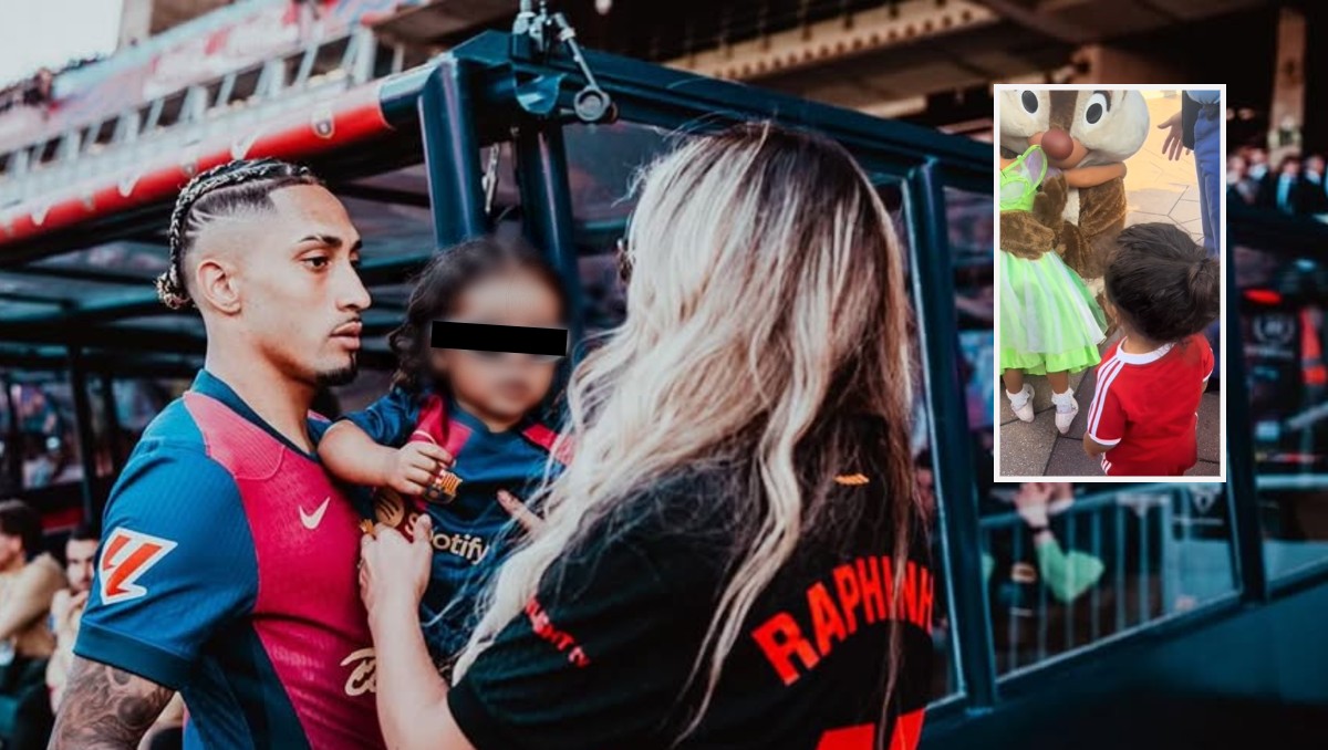 Raphinha y su esposa acusan a Disney París de racismo contra su hijo (Instagram / TikTok @taia_belloli)