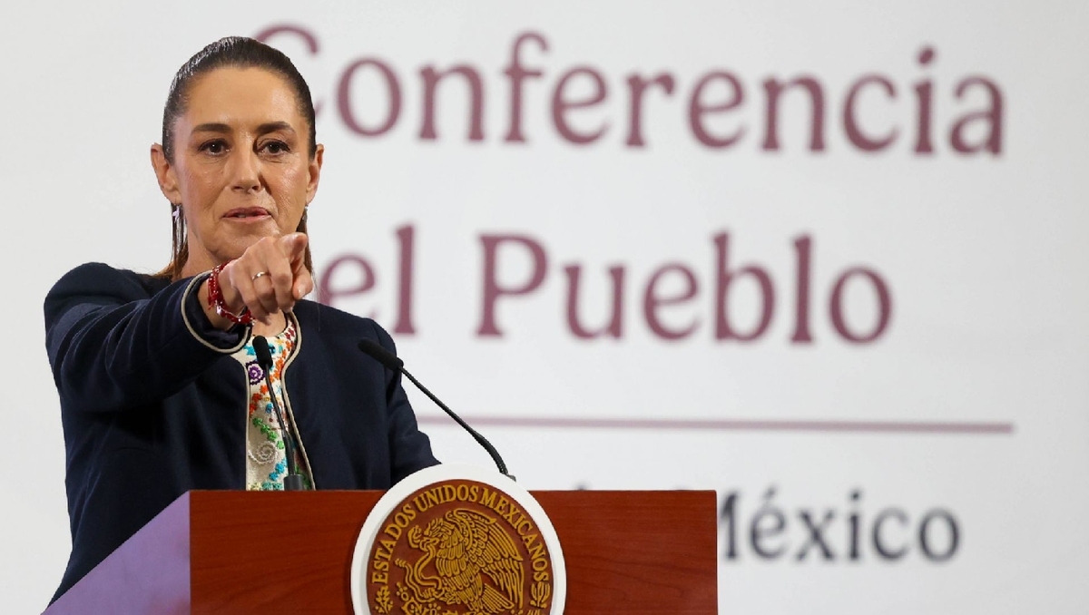 La Presidenta desde el Salón de Tesorería en Palacio Nacional el 8 de septiembre. | Cuartoscuro