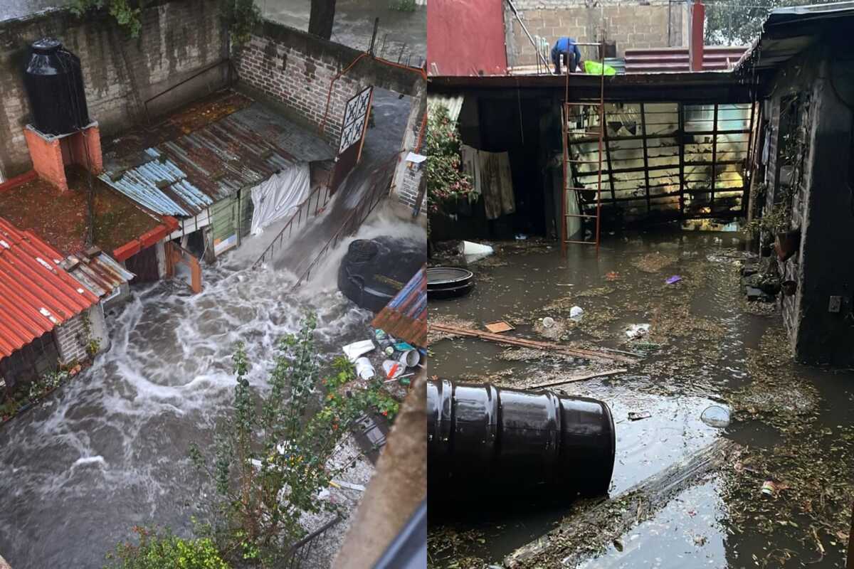 Reportan fuertes lluvias e inundaciones en Tlalpan.
