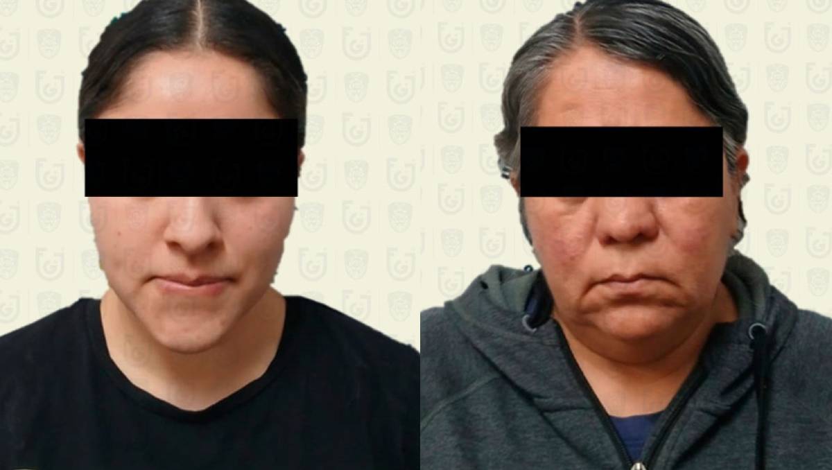 Samantha 'N' y María 'N', hija y viuda de 'El Ojos', fueron detenidas en Pachuca, Hidalgo (FGJ)