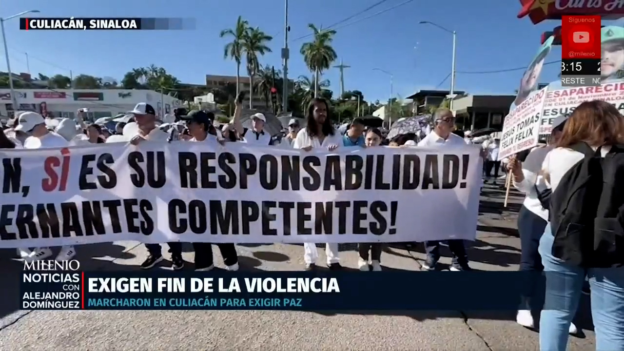 Sinaloenses marchan por la paz a un año de la guerra interna del Cártel de Sinaloa