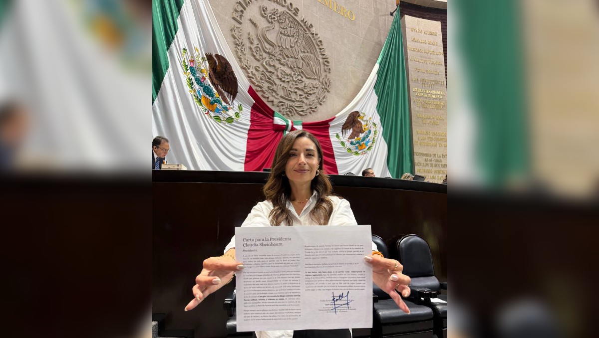 La diputada Laura Ballesteros, de MC, dio lectura y envió carta a la presidenta Claudia Sheinbaum. | Especial