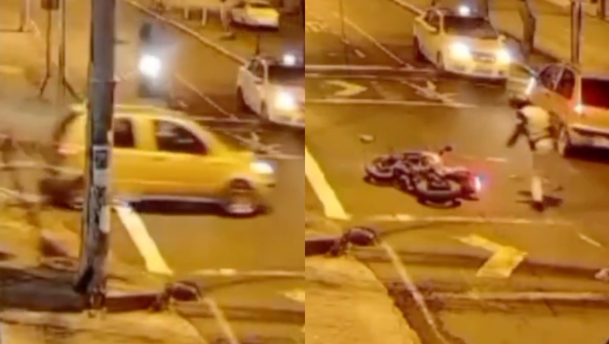 Motociclista tiene accidente. | ESPECIAL