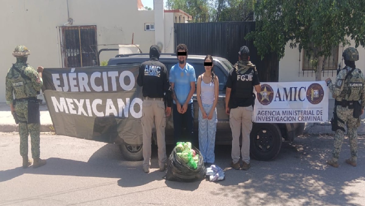 Dos personas fueron detenidas con casi cinco mil dosis de droga en Sonora. | Especial