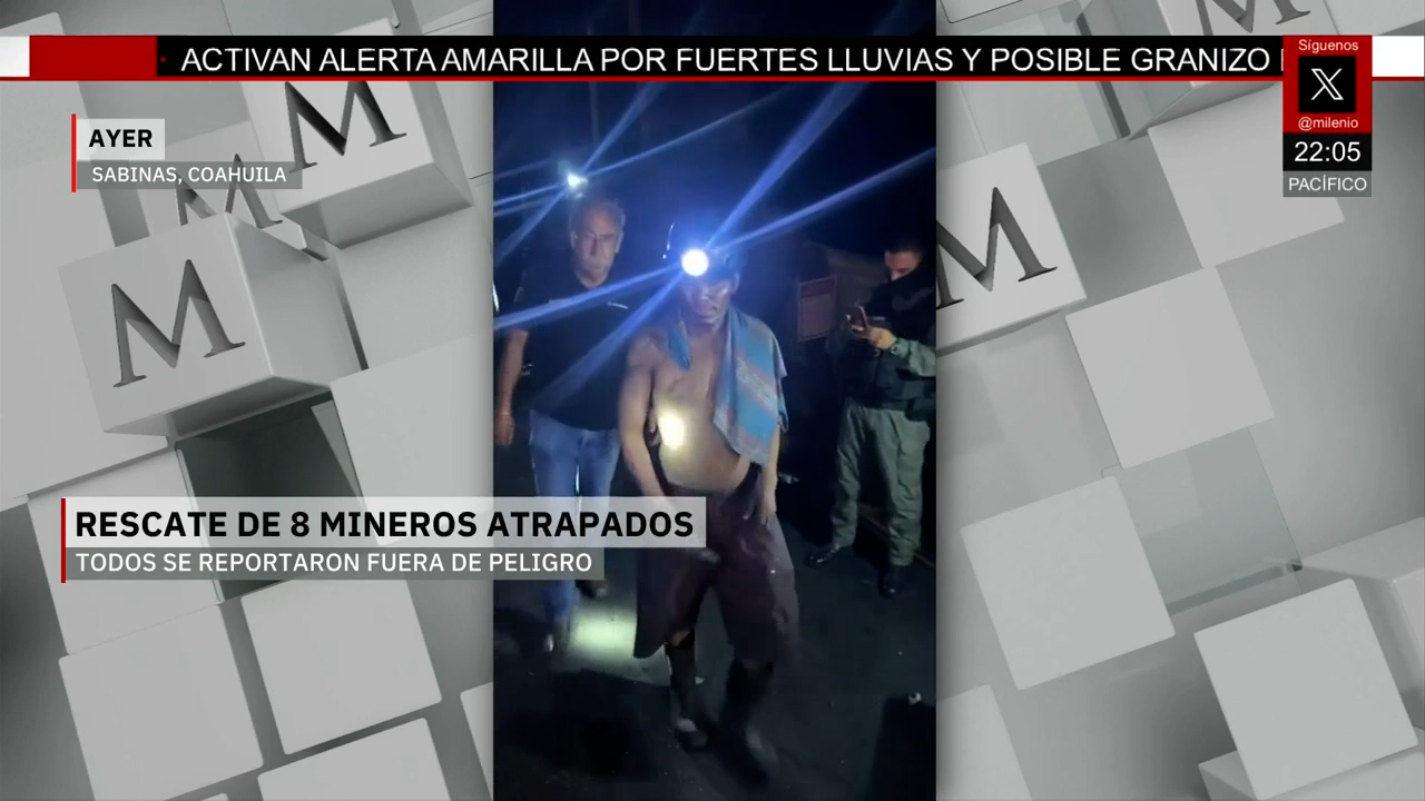 Rescate exitoso de 8 mineros atrapados en mina de Coahuila