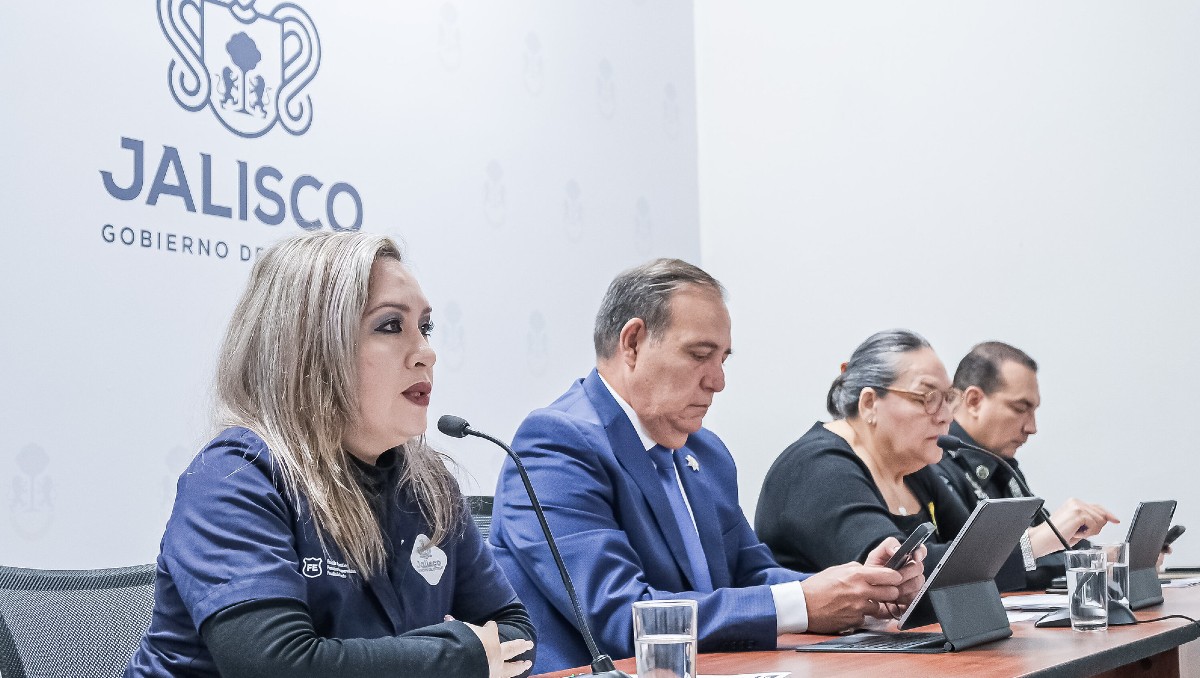 Autoridades estatales de seguridad ofrecieron rueda de prensa en Jalisco (Cortesía)