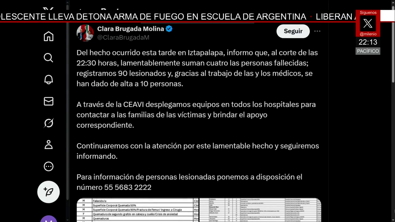 Diez heridos de explosión en Iztapalapa ya fueron dados de alta