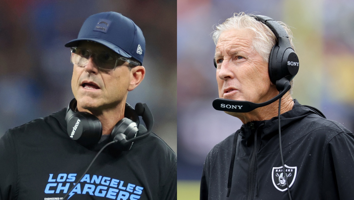 Jim Harhaugh y Pete Carroll, dos coaches con filosofía ganadora en la NFL (AP/AFP)