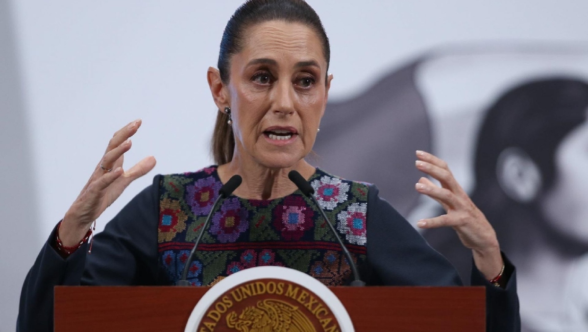 La mandataria desde el Salón de Tesorería para su conferencia de prensa hoy 11 de septiembre. | Cuartoscuro