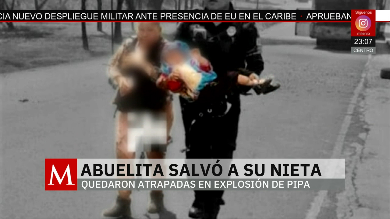Abuela salva a su nieta de la explosión de una pipa en el Puente de la Concordia