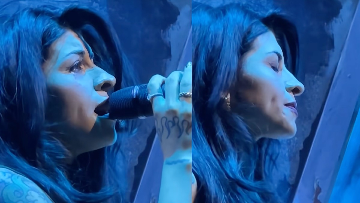 Cazzu hasta las lágrimas en pleno concierto. | ESPECIAL