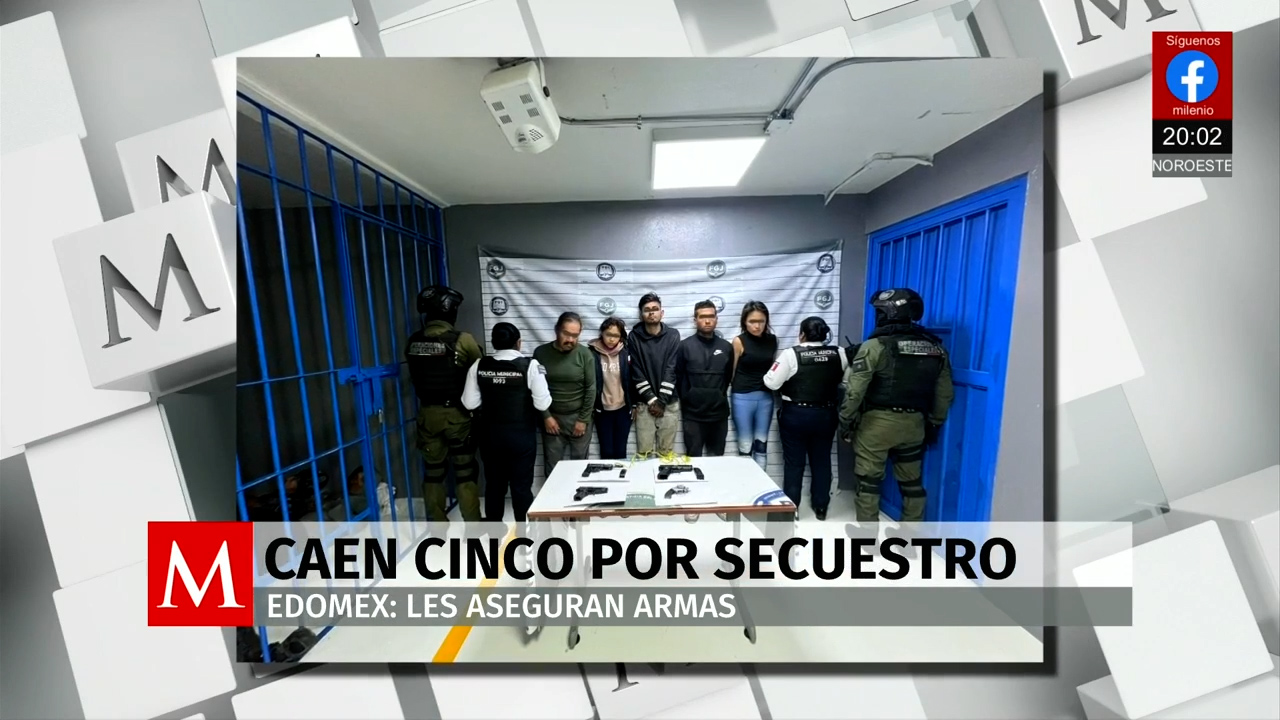 Policías de Chimalhuacán rescatan a hombre secuestrado y detienen a cinco personas