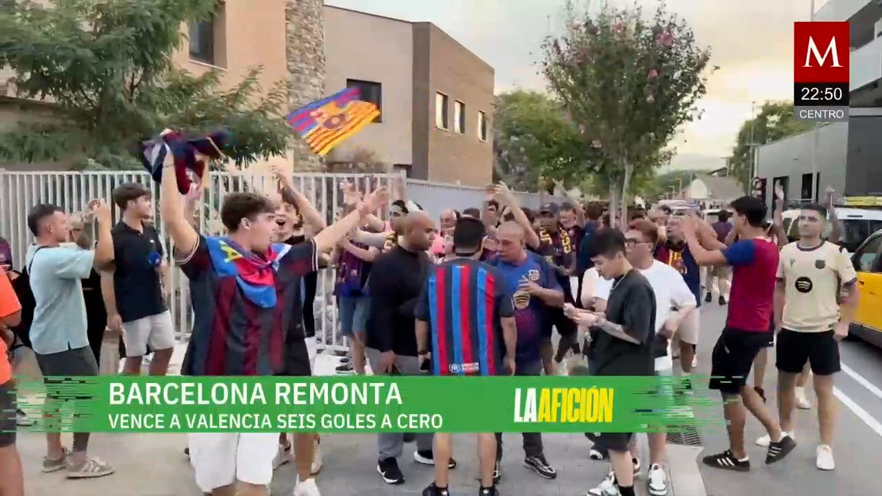 Aficionados celebran victoria histórica del Barcelona sobre Valencia