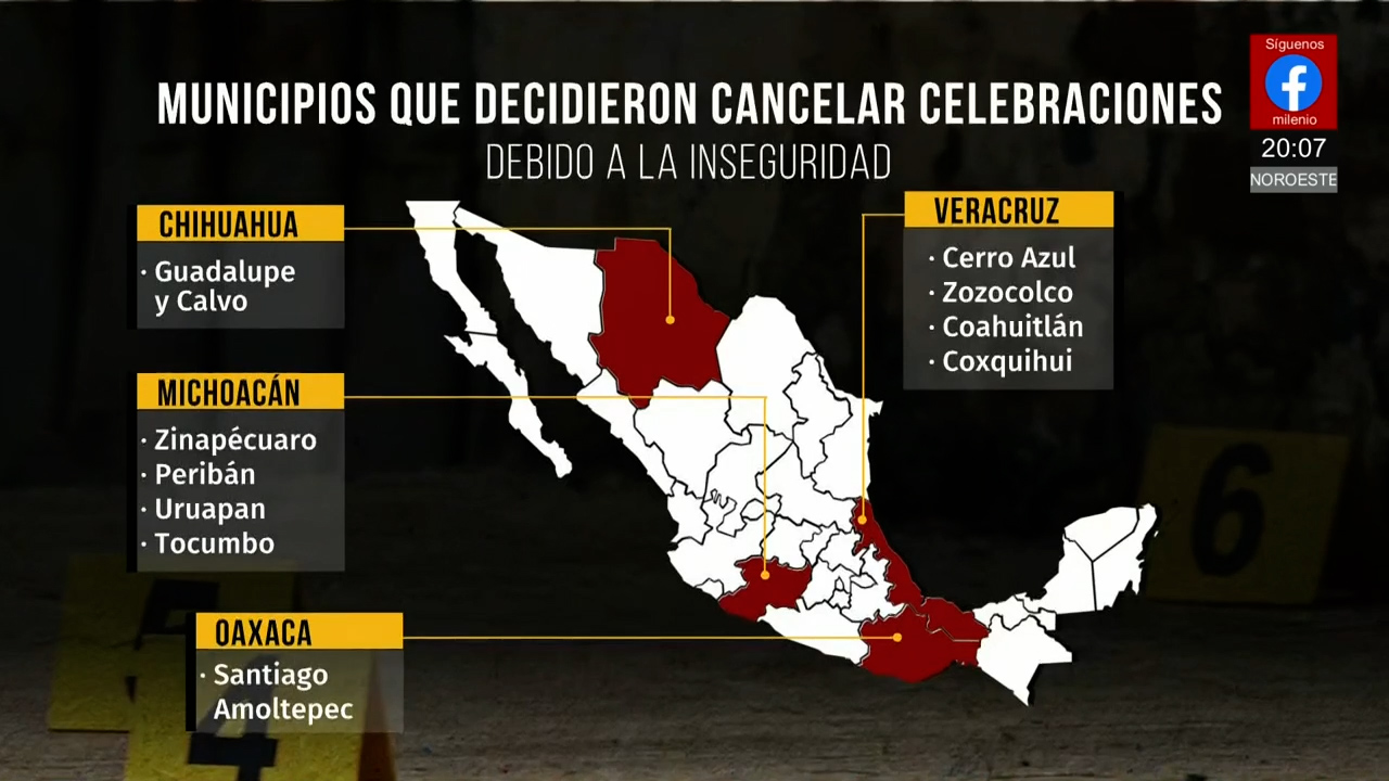 Municipios de Veracruz Michoacán Chihuahua y Oaxaca cancelan fiestas patrias por seguridad