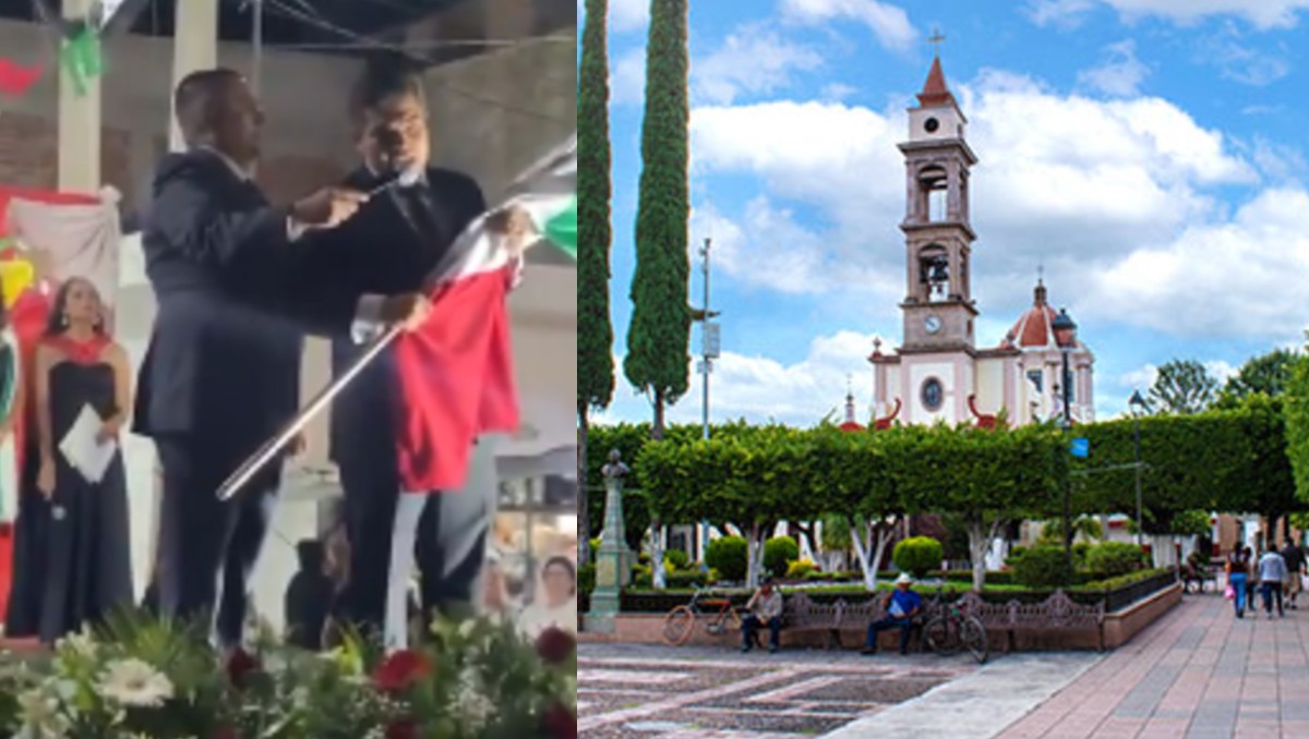 El alcalde morenista Daniel Cimental Barrón exclamó una arenga a “Josefa Ortiz de Pinedo”.