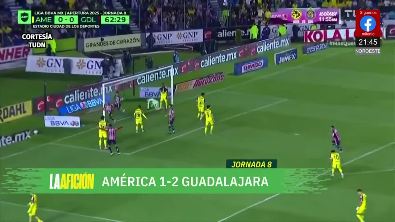 Chivas vence al América 2-1 | Milenio Noticias La Afición, 15 de septiembre de 2025