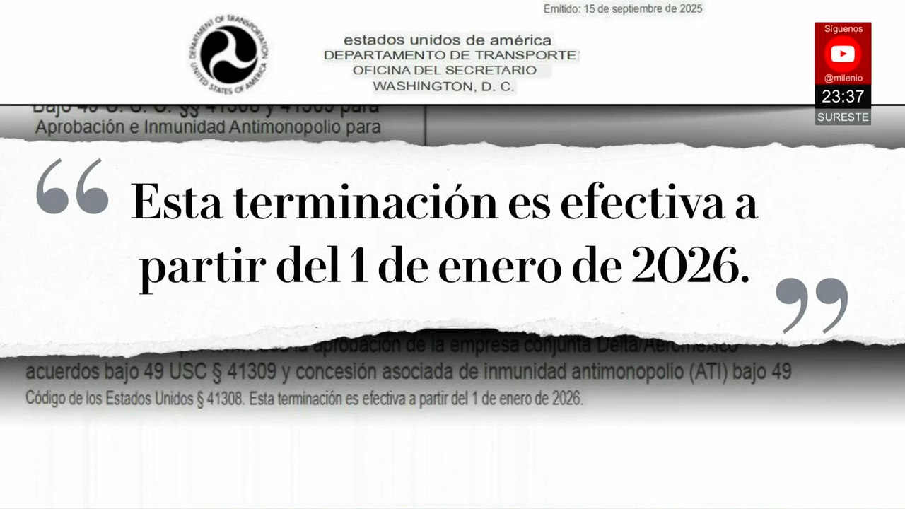 Estados Unidos ordena disolver alianza entre Delta Airlines y Aeroméxico