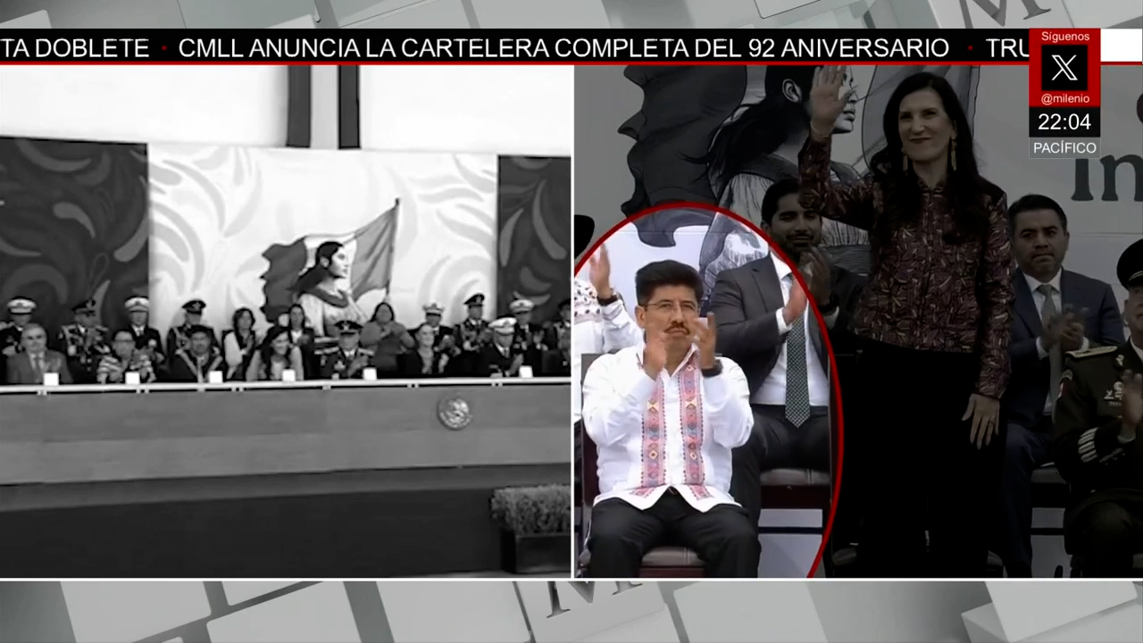Hugo Aguilar ovaciona a Kenia López Rabadán y aclara dudas en acto cívico