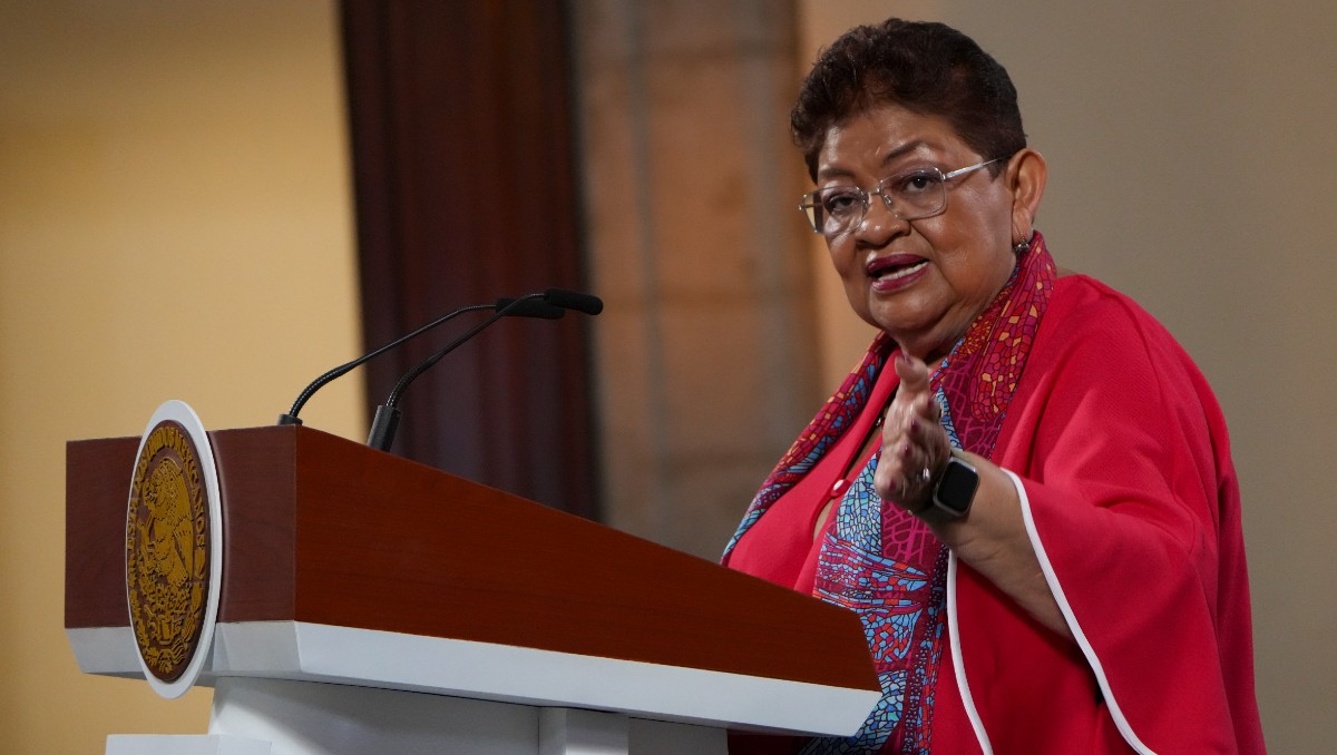 Ernestina Godoy durante la conferencia de prensa matutina hoy 19 de septiembre. | Foto: Especial