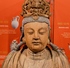 Busto de madera perteneciente a la Colección ALAR de Arte Chino que se exhibe en el Museo Casa del Conde Rul, Guanajuato.
