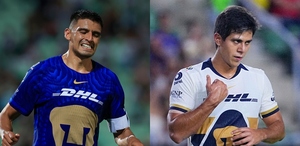 Guillermo Martínez y José Juan Macías, delanteros de Pumas