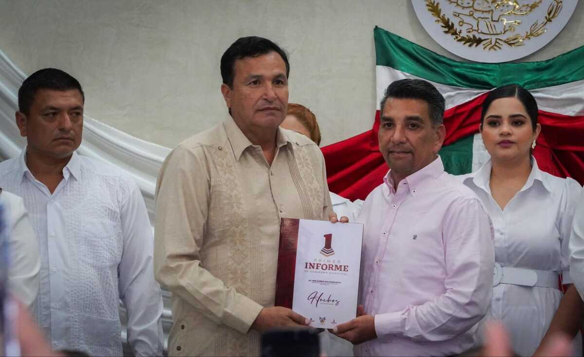 Primer informe en Huejutla de Reyes. (Cortesía)
