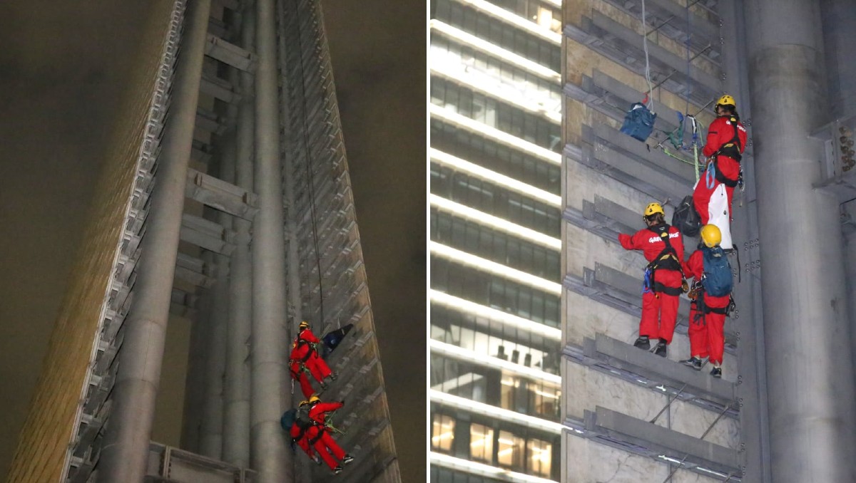 Los activistas de Greenpeace escalaron la Estela de Luz durante la madrugada de este martes. | Jesús Quintanar