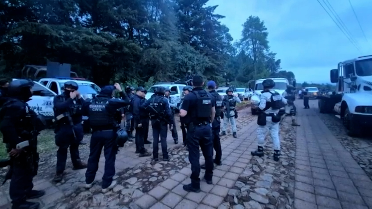 Fuerzas federales y estatales desmantelan 6 narcocampamentos en Salvador Escalante, Michoacán