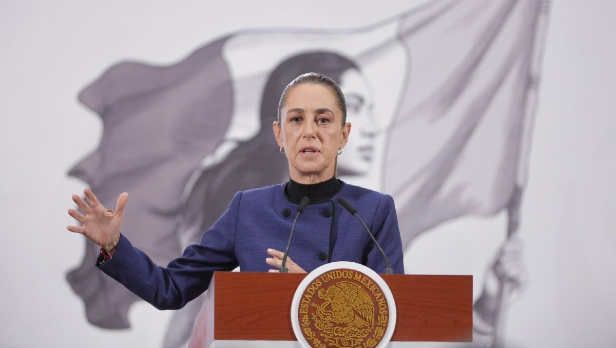 La presidenta Claudia Sheinbaum durante la conferencia de prensa matutina hoy 23 de septiembre. | Foto: Ariel Ojeda