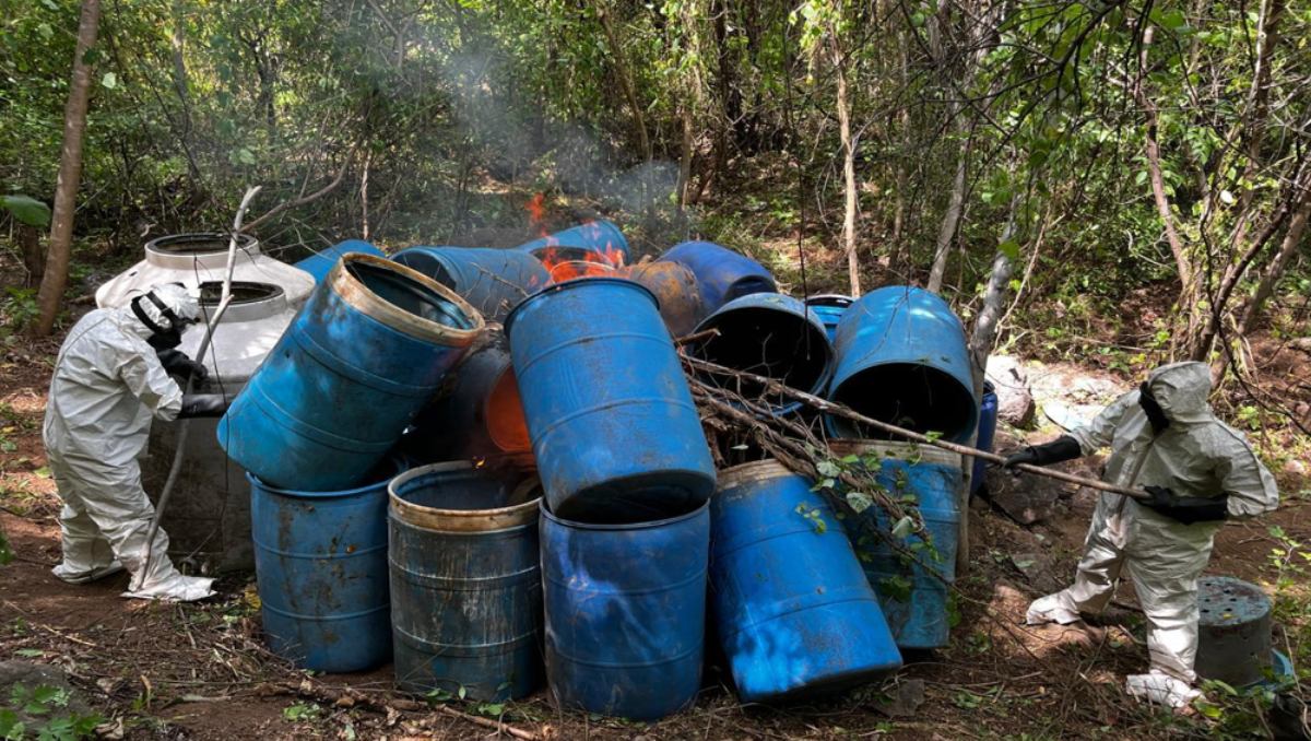 También se aseguraron 12 mil 540 litros y 25 kilos de sustancias para la elaboración de metanfetamina | Especial