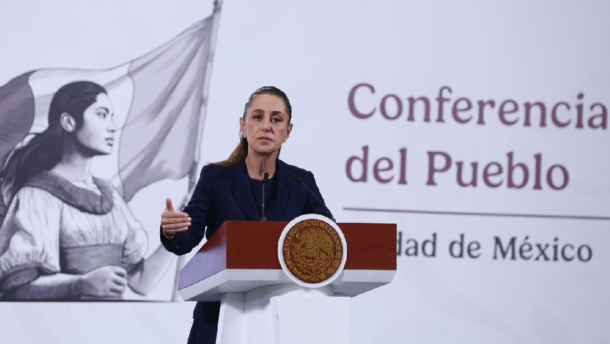 La Presidenta en Palacio Nacional para su conferencia de prensa el 24 de septiembre. | Ariana Pérez