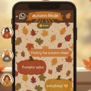 impagen del "modo otoño" en WhatsApp