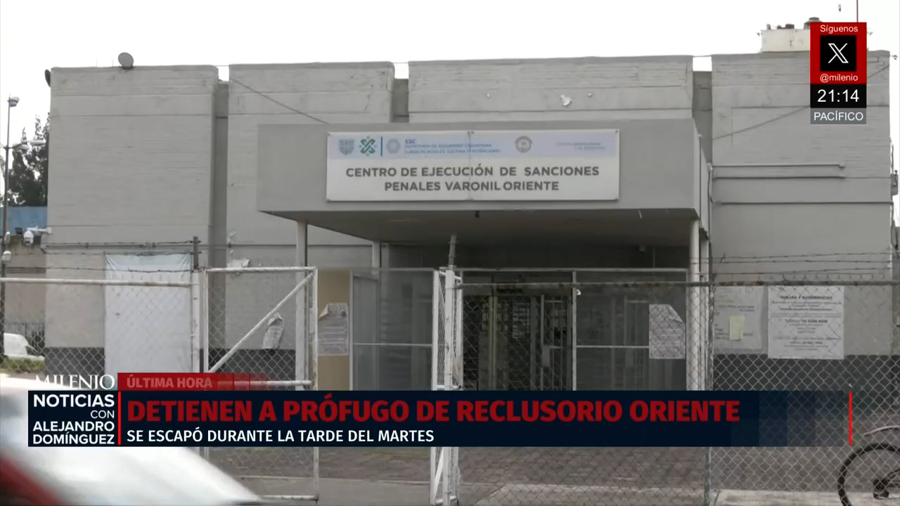 Reaprehenden a interno fugado del Reclusorio Oriente acusado de tentativa de homicidio