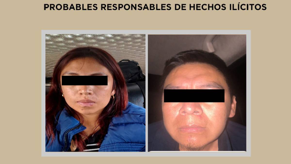 Autoridades detuvieron a Yoselin 'N', de 19 años, y a Juan 'N', de 35 años. Especial