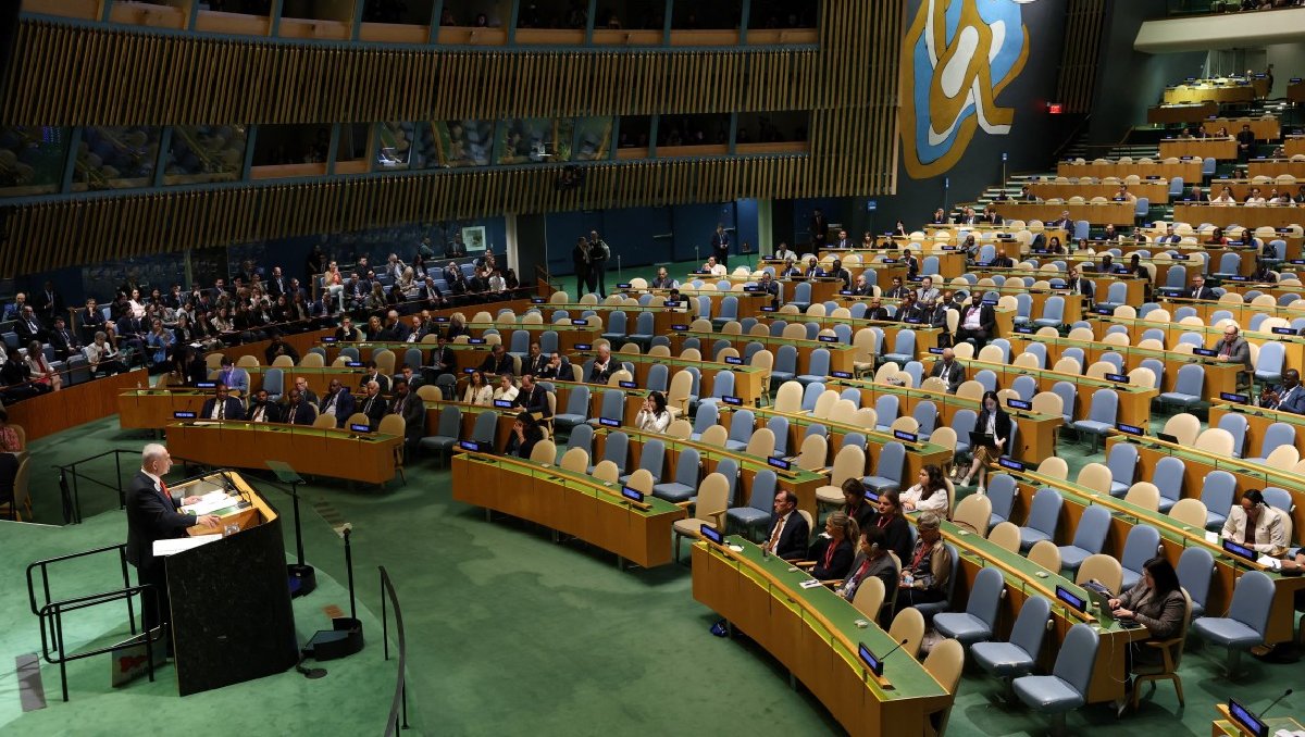 Benjamín Netanyahu durante la Asamblea General de la ONU. Foto: AFP