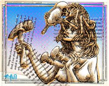 Ilustración “Los infortunios de los mortales”, del artista visual Eko.