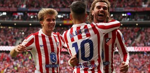 Antoine Griezmann marcó el quinto tanto en la goleada del Atlético de Madrid sobre Real Madrid