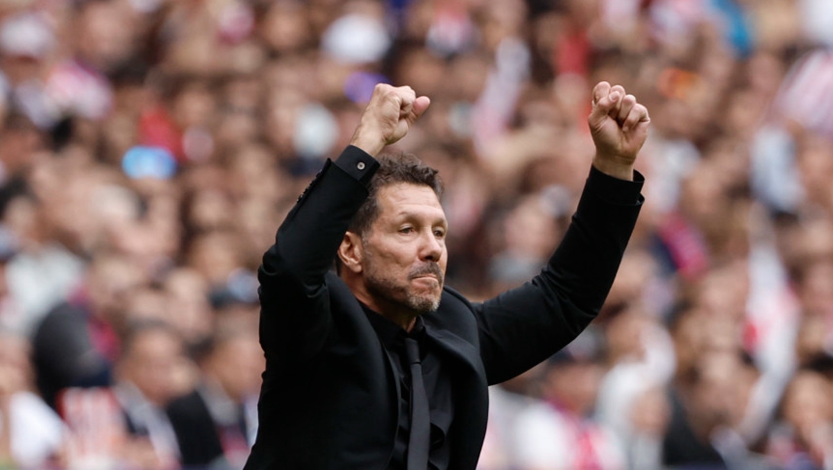 'Cholo' Simeone rompe en llanto tras el quinto gol del Atlético de Madrid (EFE)